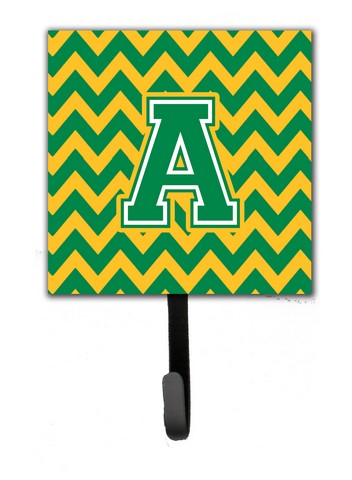 CJ1059-ASH4 Letter A Chevron Green & Gold Leash or Key Holder