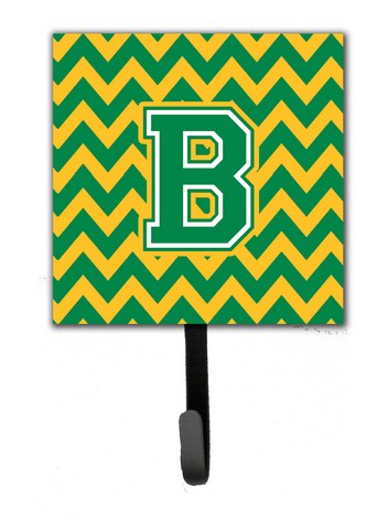 CJ1059-BSH4 Letter B Chevron Green & Gold Leash or Key Holder