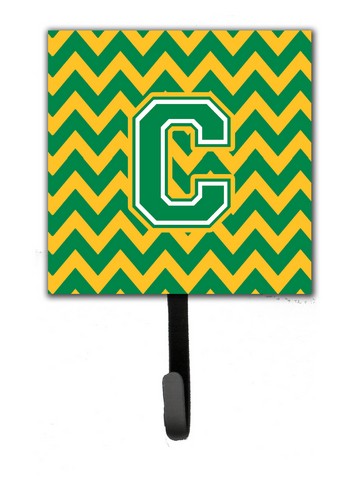 CJ1059-CSH4 Letter C Chevron Green & Gold Leash or Key Holder