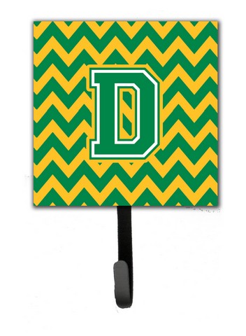 CJ1059-DSH4 Letter D Chevron Green & Gold Leash or Key Holder