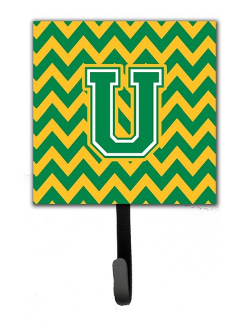 CJ1059-USH4 Letter U Chevron Green & Gold Leash or Key Holder