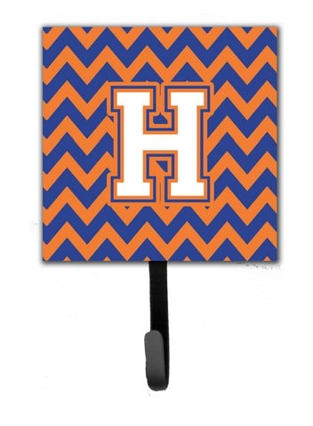 CJ1060-HSH4 Letter H Chevron Blue & Orange No.3 Leash or Key Holder