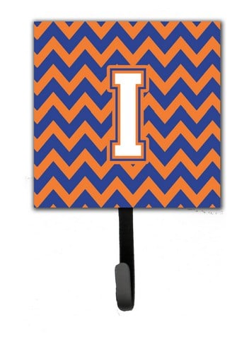 CJ1060-ISH4 Letter I Chevron Blue & Orange No.3 Leash or Key Holder