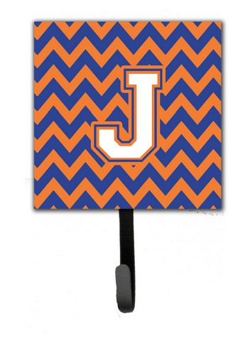 CJ1060-JSH4 Letter J Chevron Blue & Orange No.3 Leash or Key Holder