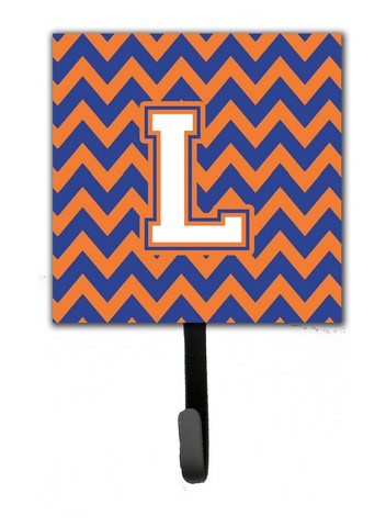 CJ1060-LSH4 Letter L Chevron Blue & Orange No.3 Leash or Key Holder