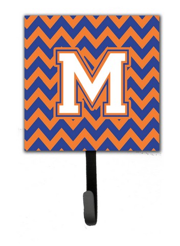 CJ1060-MSH4 Letter M Chevron Blue & Orange No.3 Leash or Key Holder