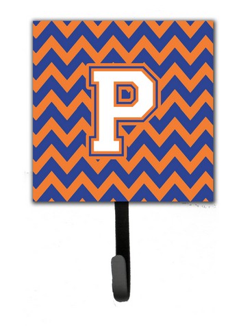 CJ1060-PSH4 Letter P Chevron Blue & Orange No.3 Leash or Key Holder
