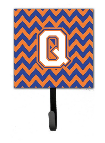 CJ1060-QSH4 Letter Q Chevron Blue & Orange No.3 Leash or Key Holder