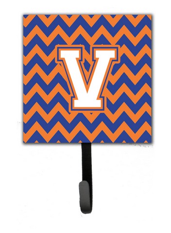 CJ1060-VSH4 Letter V Chevron Blue & Orange No.3 Leash or Key Holder