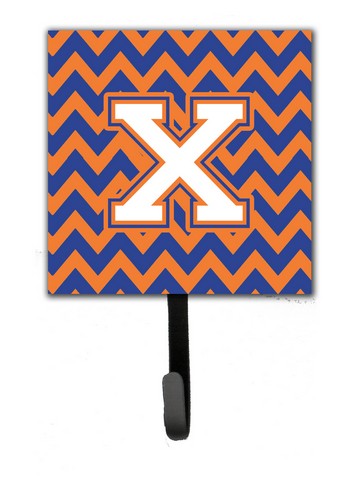 CJ1060-XSH4 Letter X Chevron Blue & Orange No.3 Leash or Key Holder