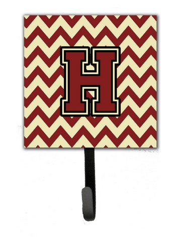 CJ1061-HSH4 Letter H Chevron Maroon & Gold Leash or Key Holder