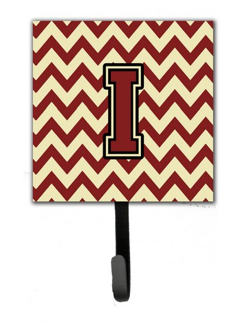 CJ1061-ISH4 Letter I Chevron Maroon & Gold Leash or Key Holder
