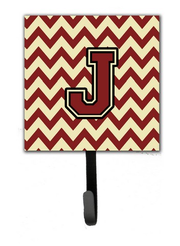 CJ1061-JSH4 Letter J Chevron Maroon & Gold Leash or Key Holder