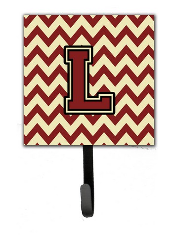 CJ1061-LSH4 Letter L Chevron Maroon & Gold Leash or Key Holder