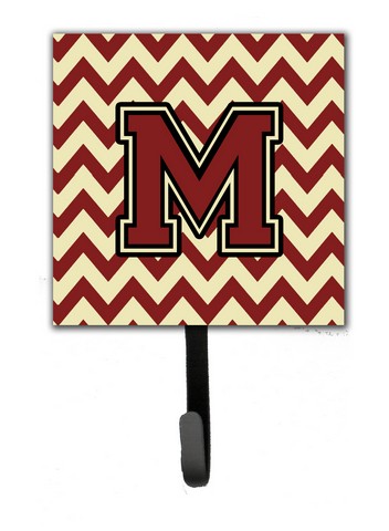 CJ1061-MSH4 Letter M Chevron Maroon & Gold Leash or Key Holder