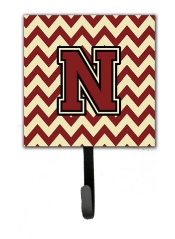 CJ1061-NSH4 Letter N Chevron Maroon & Gold Leash or Key Holder