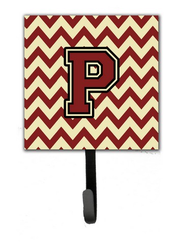 CJ1061-PSH4 Letter P Chevron Maroon & Gold Leash or Key Holder