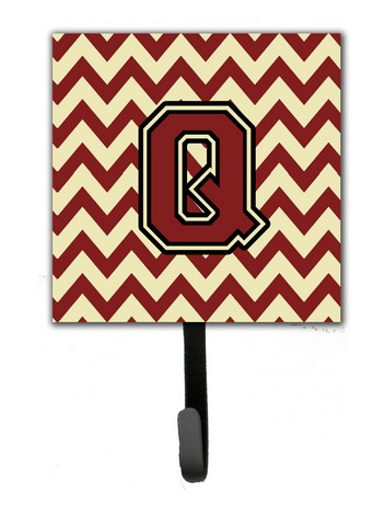 CJ1061-QSH4 Letter Q Chevron Maroon & Gold Leash or Key Holder