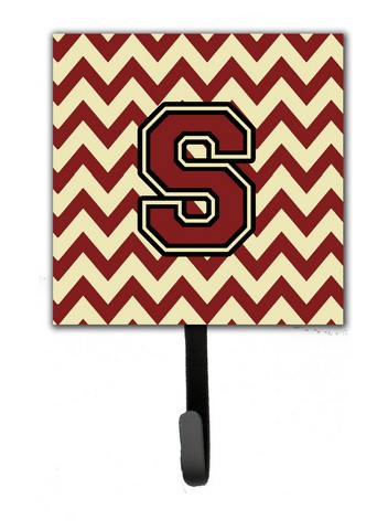 CJ1061-SSH4 Letter S Chevron Maroon & Gold Leash or Key Holder