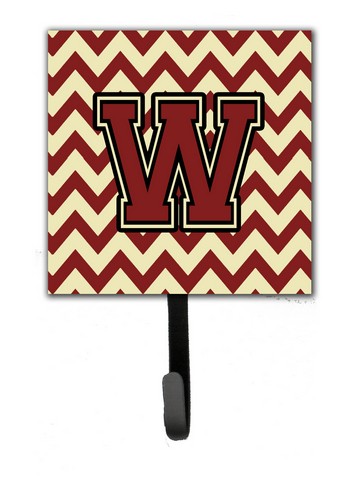Letter W Chevron Maroon & Gold Leash or Key Holder