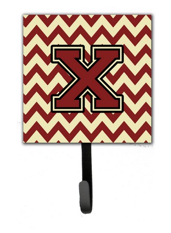 Letter X Chevron Maroon & Gold Leash or Key Holder