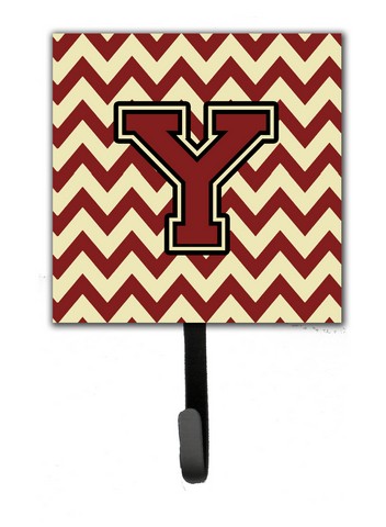 CJ1061-YSH4 Letter Y Chevron Maroon & Gold Leash or Key Holder
