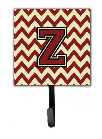 Letter Z Chevron Maroon & Gold Leash or Key Holder