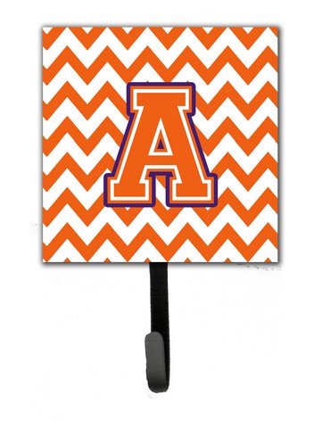 CJ1062-ASH4 Letter A Chevron Orange & Regalia Leash or Key Holder