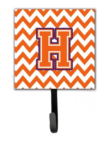 CJ1062-HSH4 Letter H Chevron Orange & Regalia Leash or Key Holder