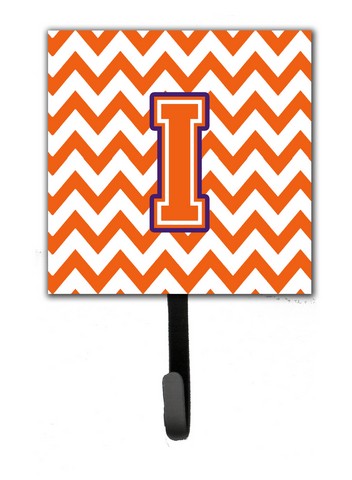 CJ1062-ISH4 Letter I Chevron Orange & Regalia Leash or Key Holder