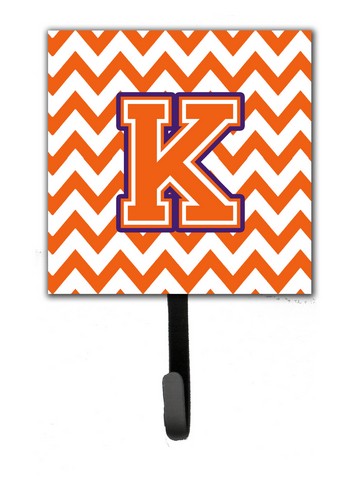 CJ1062-KSH4 Letter K Chevron Orange & Regalia Leash or Key Holder