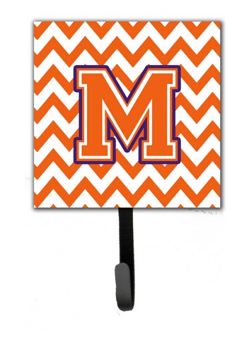 CJ1062-MSH4 Letter M Chevron Orange & Regalia Leash or Key Holder