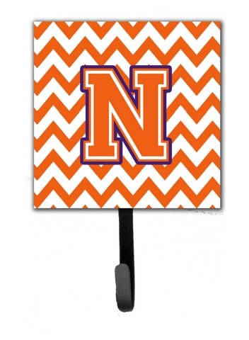 CJ1062-NSH4 Letter N Chevron Orange & Regalia Leash or Key Holder