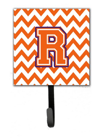 CJ1062-RSH4 Letter R Chevron Orange & Regalia Leash or Key Holder
