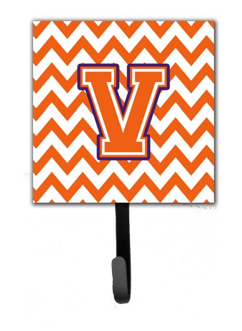 CJ1062-VSH4 Letter V Chevron Orange & Regalia Leash or Key Holder