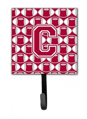 Letter C Football Crimson, Grey & White Leash or Key Holder