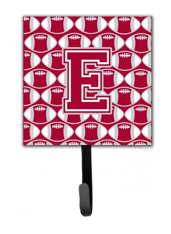 CJ1065-ESH4 Letter E Football Crimson, Grey & White Leash or Key Holder