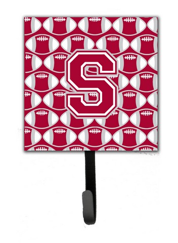 Letter S Football Crimson, Grey & White Leash or Key Holder