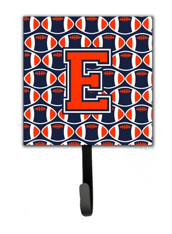 CJ1066-ESH4 Letter E Football Orange, Blue & White Leash or Key Holder