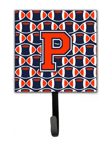 Picture of Carolines Treasures CJ1066-PSH4 Letter P Football Orange, Blue & White Leash or Key Holder