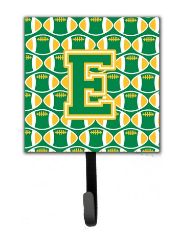 CJ1069-ESH4 Letter E Football Green & Gold Leash or Key Holder
