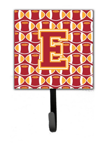 CJ1070-ESH4 Letter E Football Cardinal & Gold Leash or Key Holder
