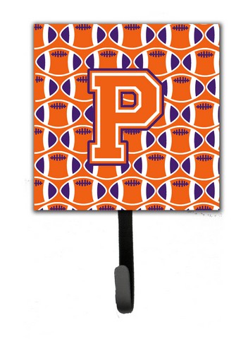 Picture of Carolines Treasures CJ1072-PSH4 Letter P Football Orange, White & Regalia Leash or Key Holder