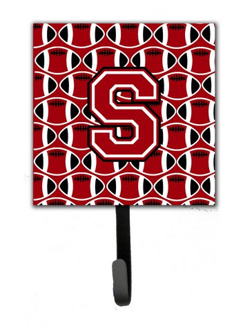 CJ1073-SSH4 Letter S Football Red, Black & White Leash or Key Holder