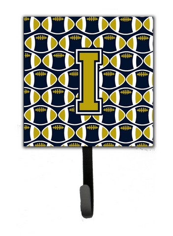 Picture of Carolines Treasures CJ1074-ISH4 Letter I Football Blue & Gold Leash or Key Holder, 6 x 1.25 x 4.25 in.