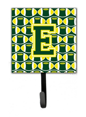 CJ1075-ESH4 Letter E Football Green & Yellow Leash or Key Holder