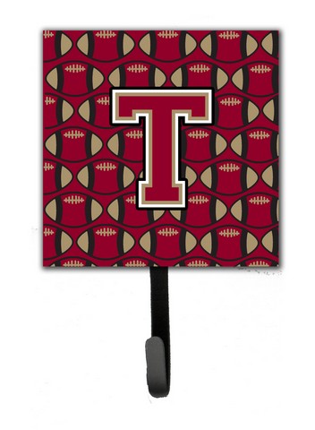 Picture of Carolines Treasures CJ1078-TSH4 Letter T Football Garnet & Gold Leash or Key Holder