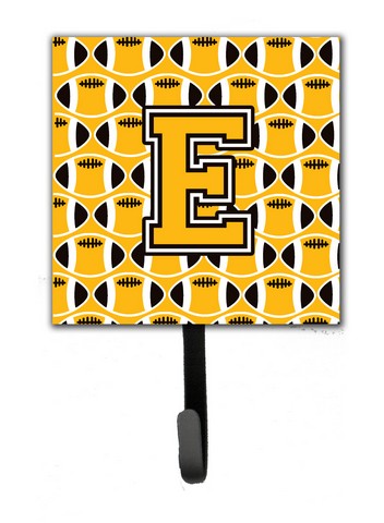 Letter E Football Black, Old Gold & White Leash or Key Holder