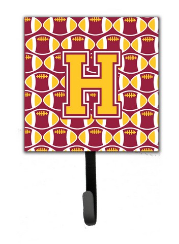Letter H Football Maroon & Gold Leash or Key Holder