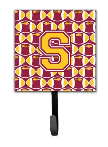 Picture of Carolines Treasures CJ1081-SSH4 Letter S Football Maroon & Gold Leash or Key Holder